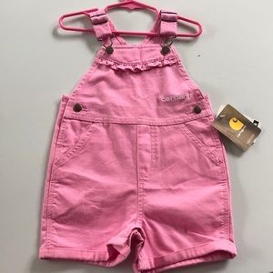 NWT girls Carhartt shorts overalls size 24 mo.
